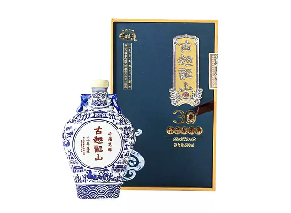 曲靖黄酒回收古越龙山黄酒千福花雕三十年陈酿绍兴花雕酒500ml礼盒装